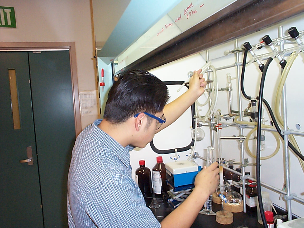 researcher at lab bench