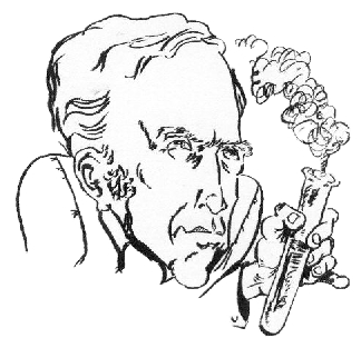 caricature of Lars Hellberg